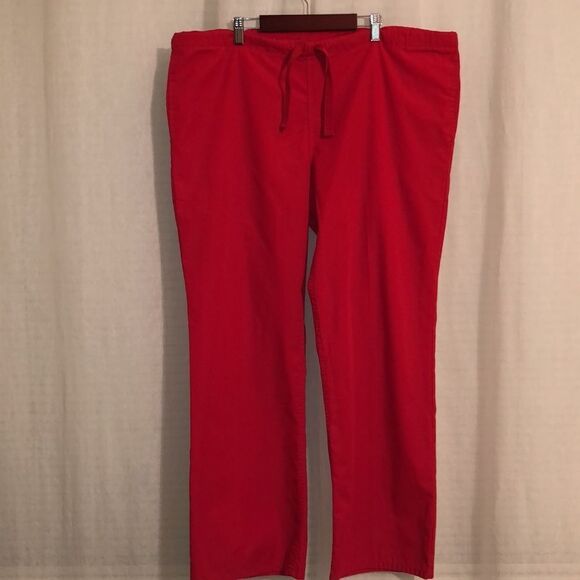 UA M Red Unisex Drawstring Scrub Pants - Picture 1 of 9